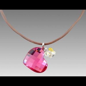 NWOT Swarovski pink heart necklace